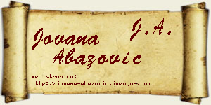 Jovana Abazović vizit kartica